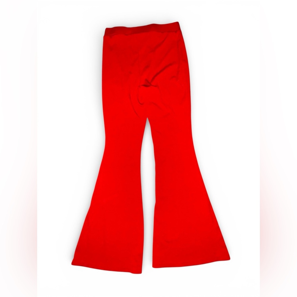 NWOT SHEIN SXY Red High-Waisted Flare Wide Legs Pants - Picture 5 of 7
